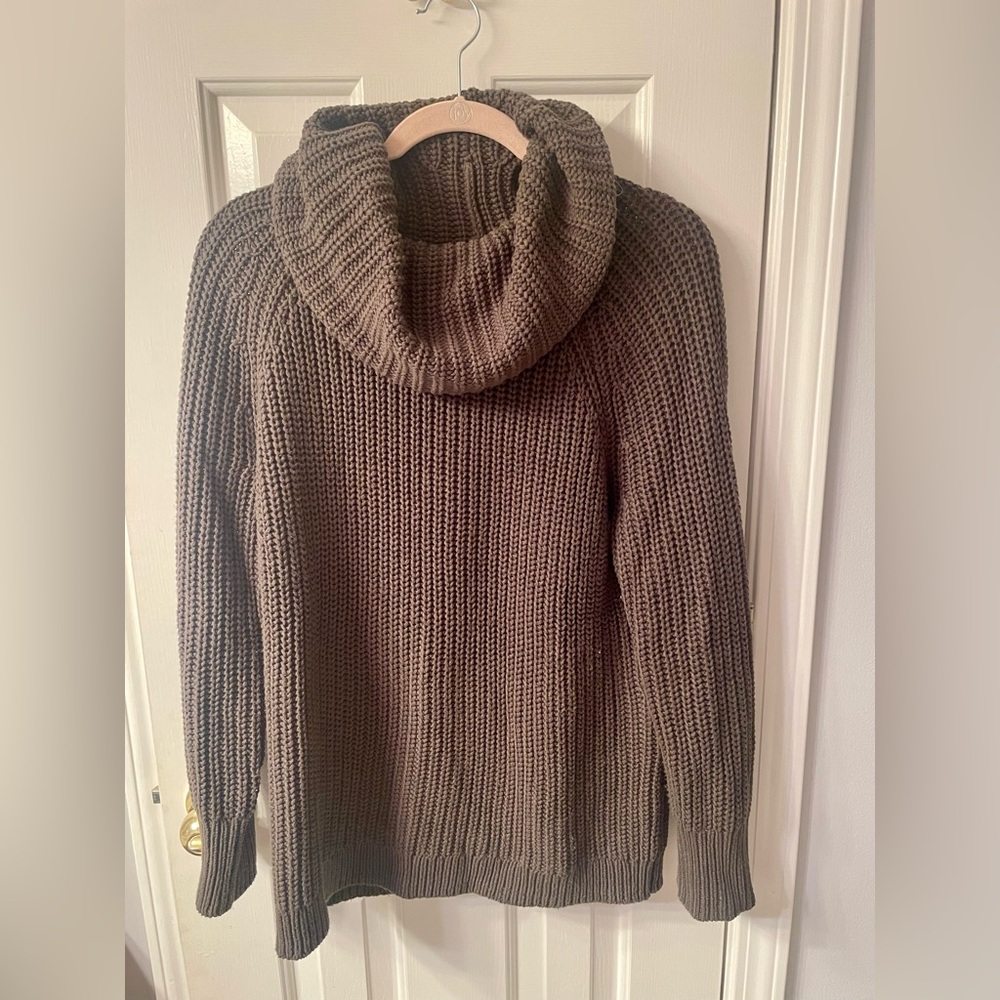 Haven Well Within (Talbots) size Medium olive green cowl neck sweater